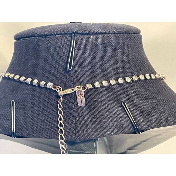 Wedding Bridal Party Jewelry Set crystal Rhinestone Necklace & Earrings Set 18" - Picture 10 of 13